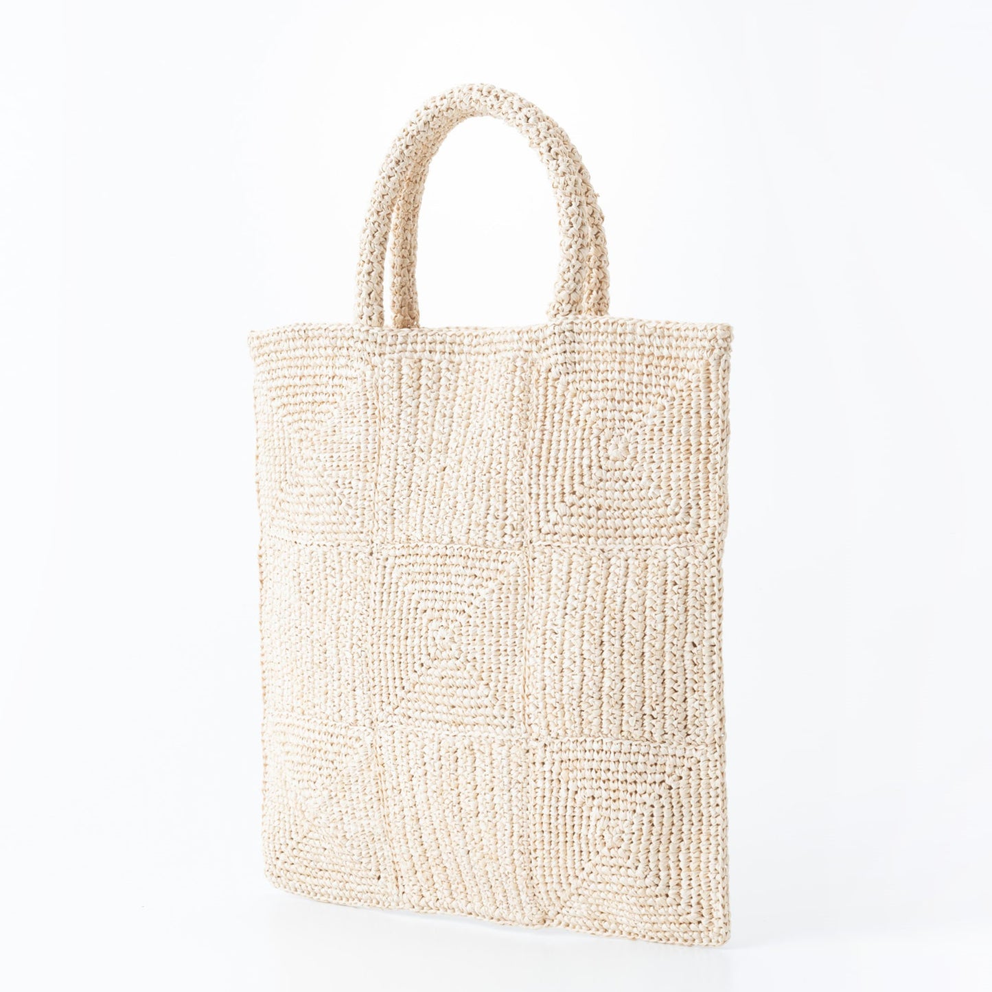 Hand Crochet Raffia Bag - MAZE (Beige)