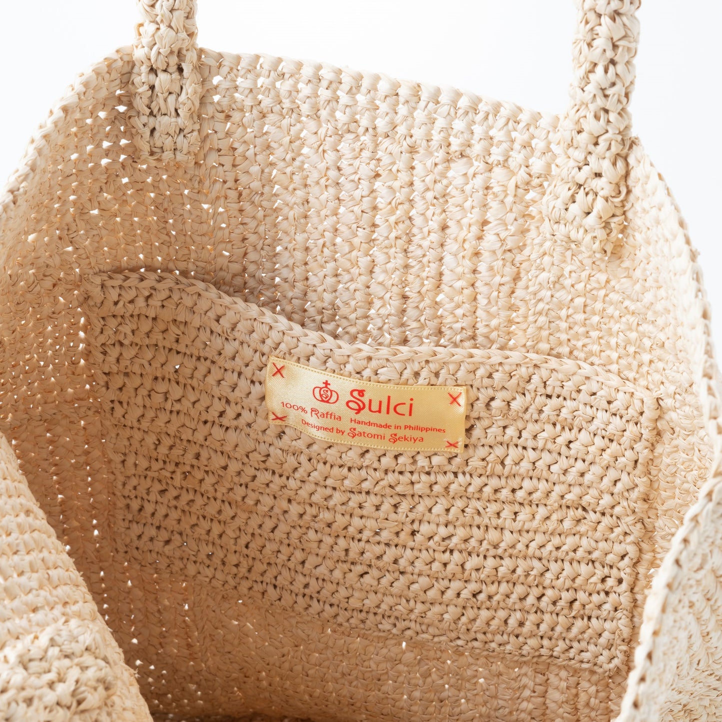 Hand Crochet Raffia Bag - MAZE (Beige)