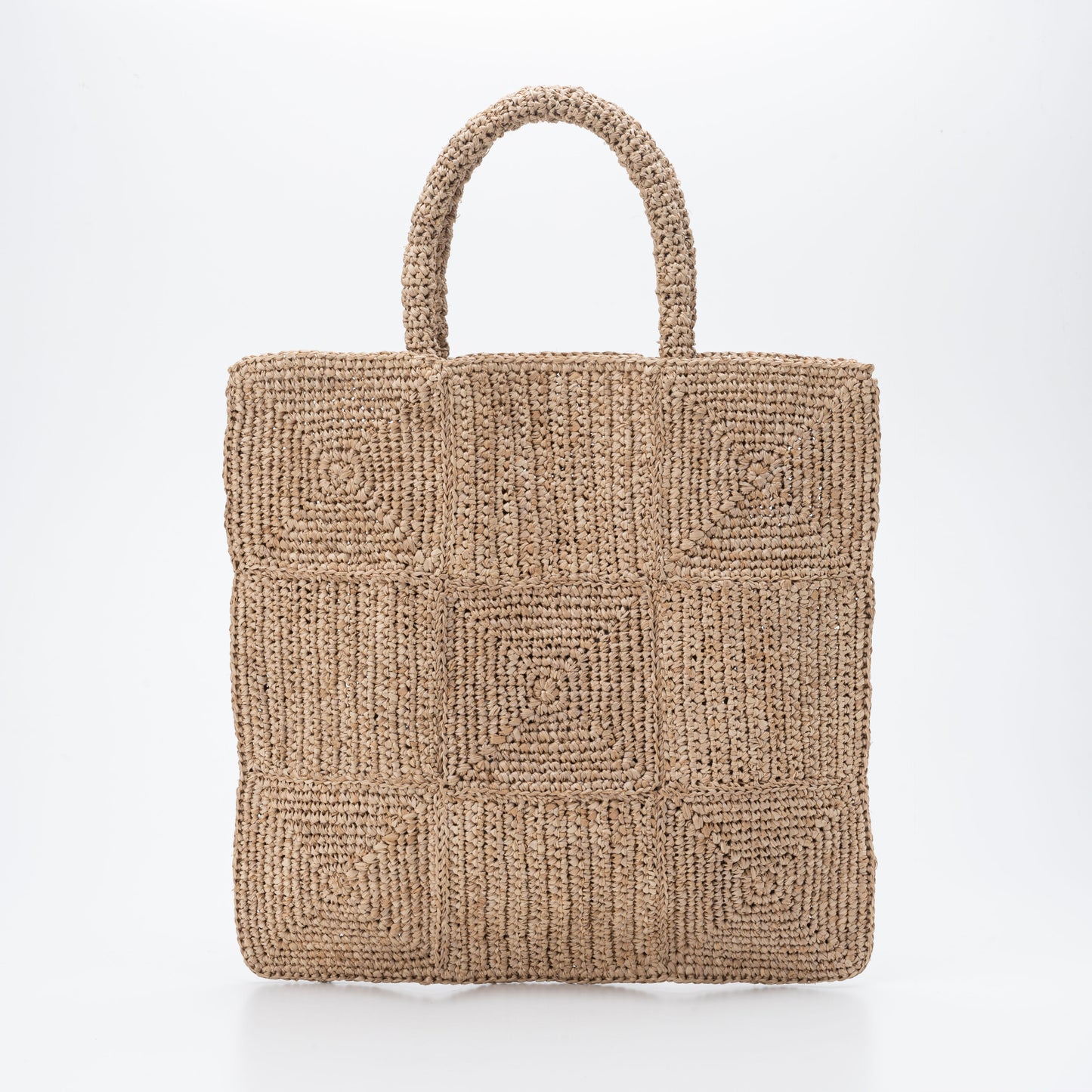 Hand Crochet Raffia Bag - MAZE (Chocolate)