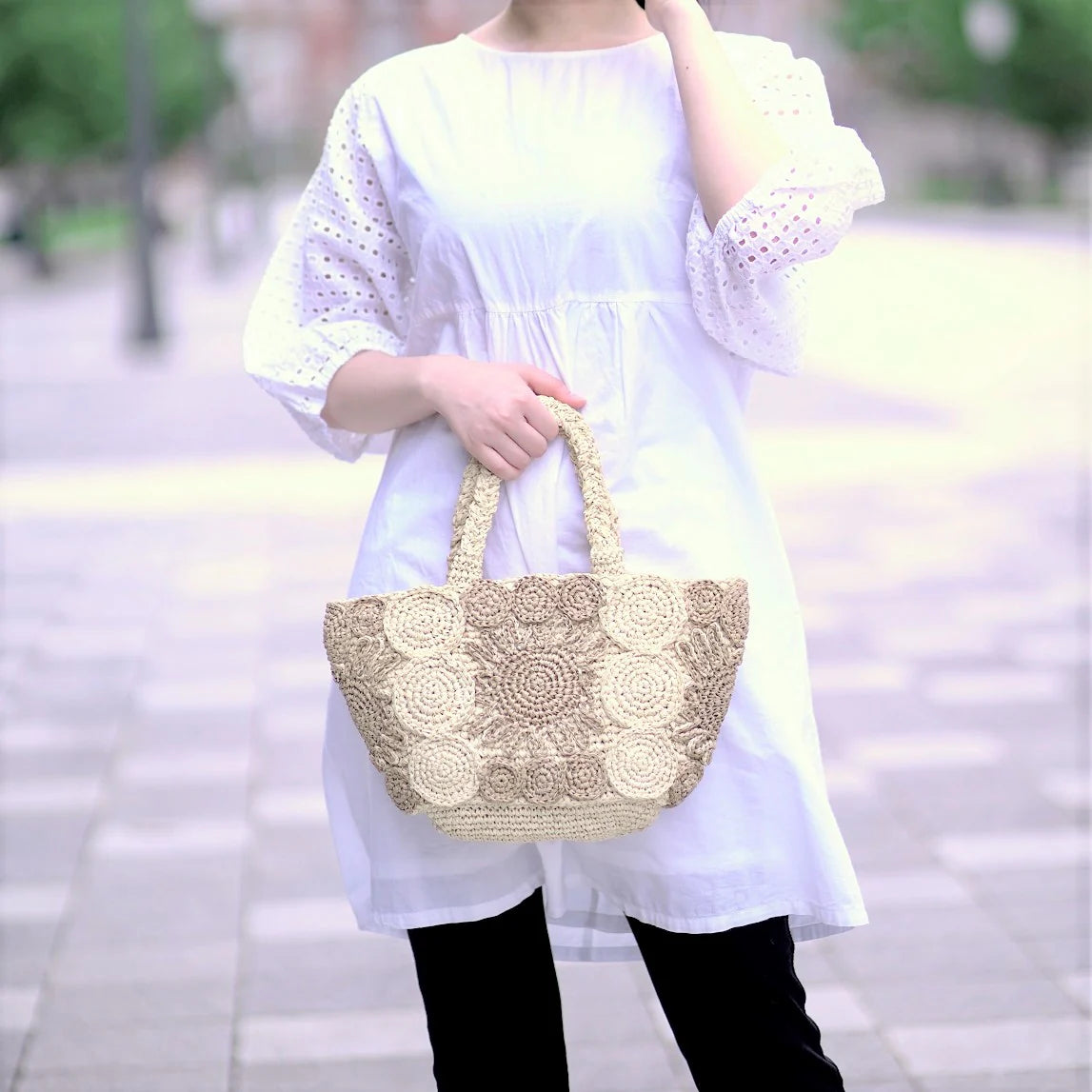 Hand Crochet Raffia Bag - NAZCA