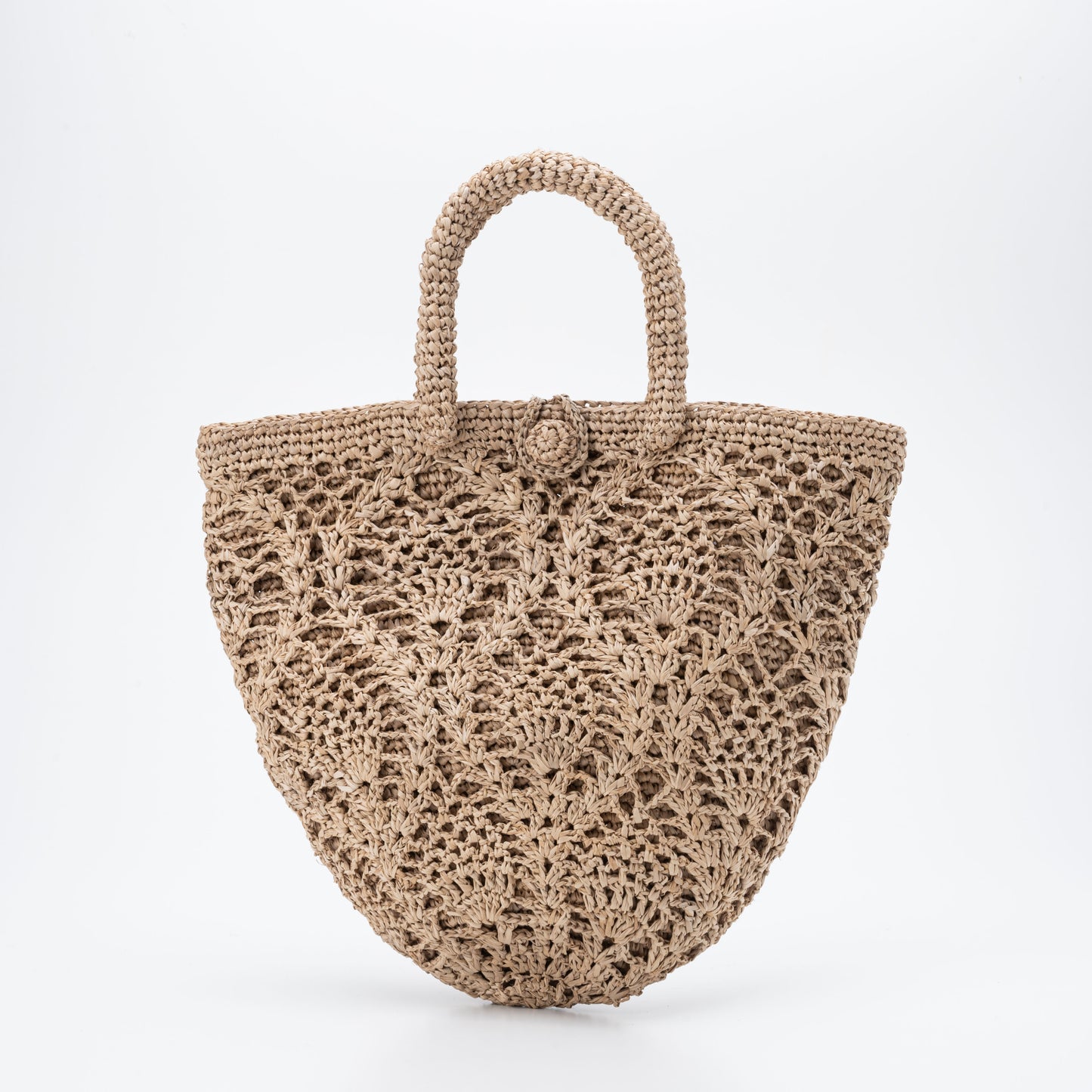 Hand Crochet Raffia Bag - PINEAPPLE (Chocolate)