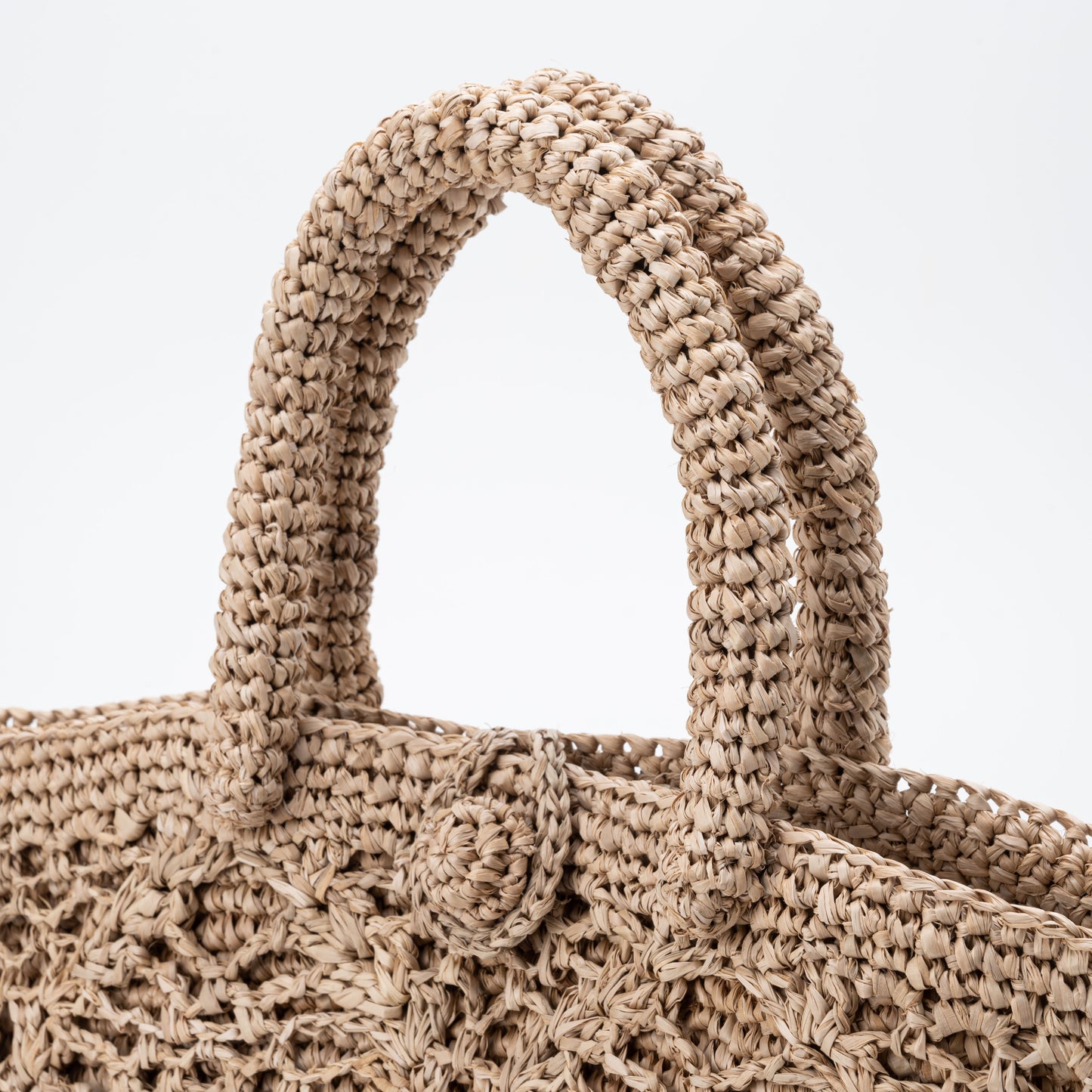Hand Crochet Raffia Bag - PINEAPPLE (Chocolate)