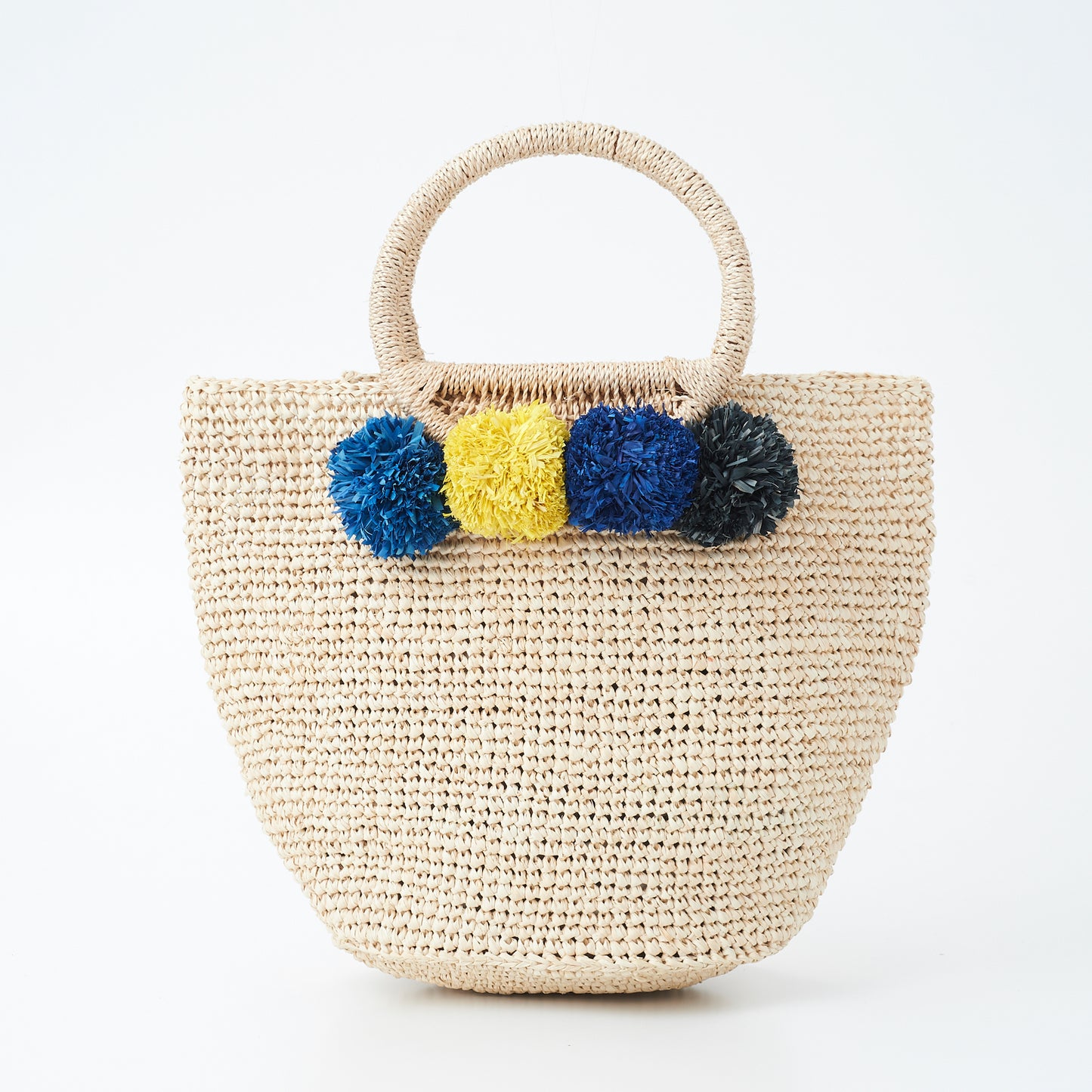 Hand Crochet Raffia Bag - POMPOM (Cool)