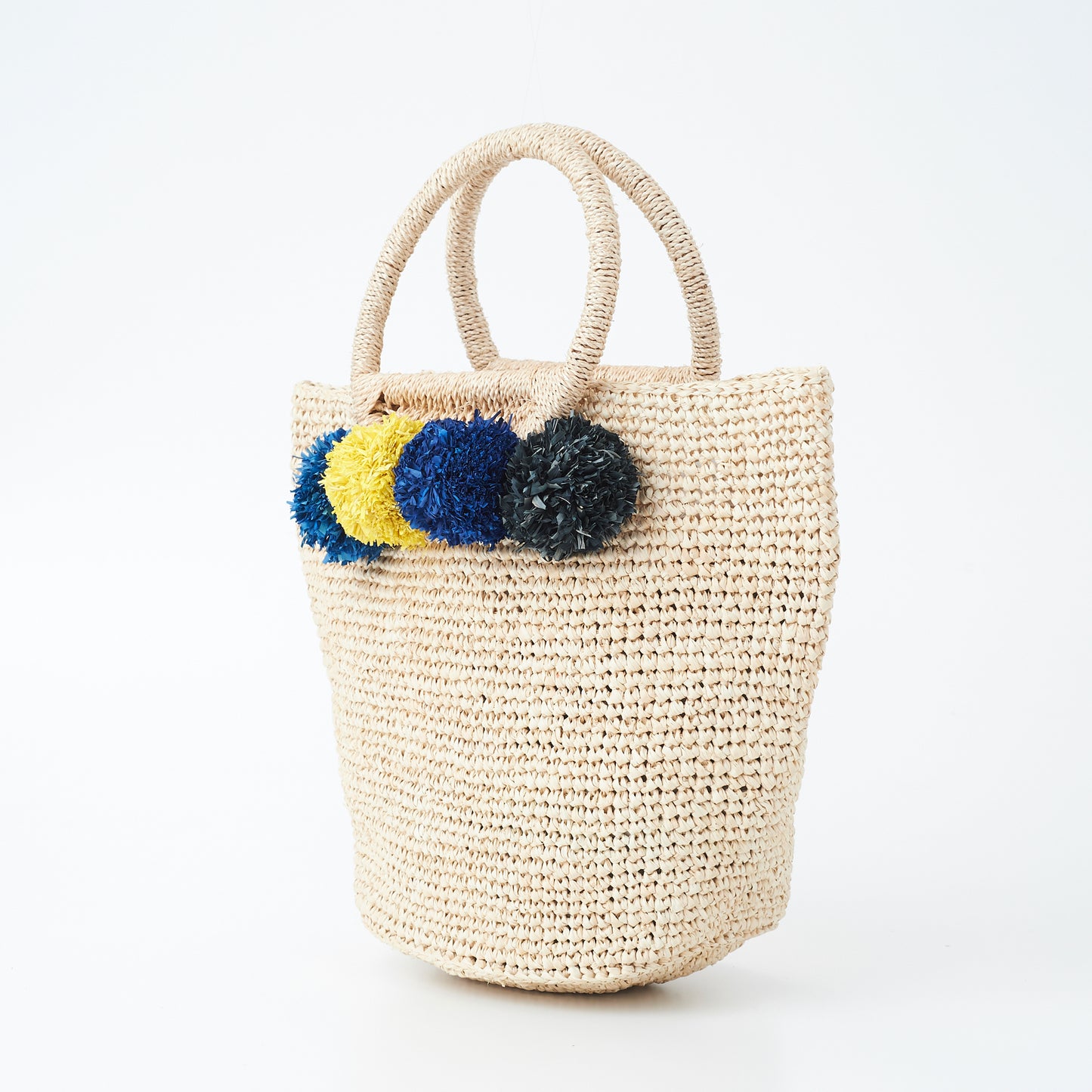 Hand Crochet Raffia Bag - POMPOM (Cool)