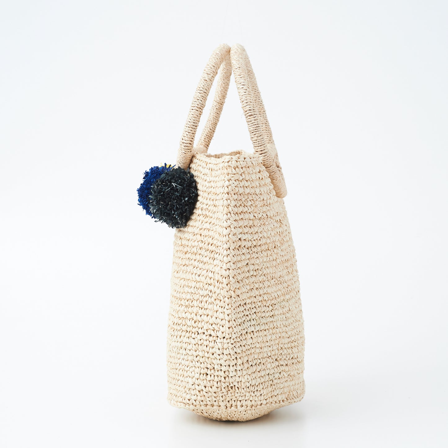Hand Crochet Raffia Bag - POMPOM (Cool)