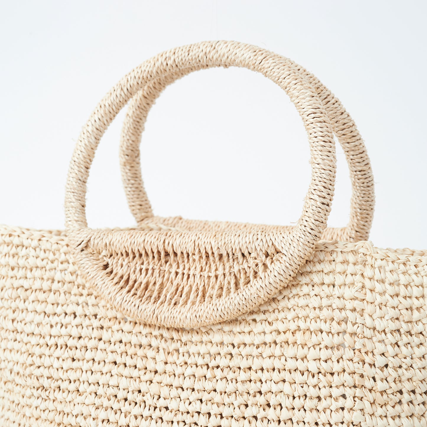 Hand Crochet Raffia Bag - POMPOM (Cool)