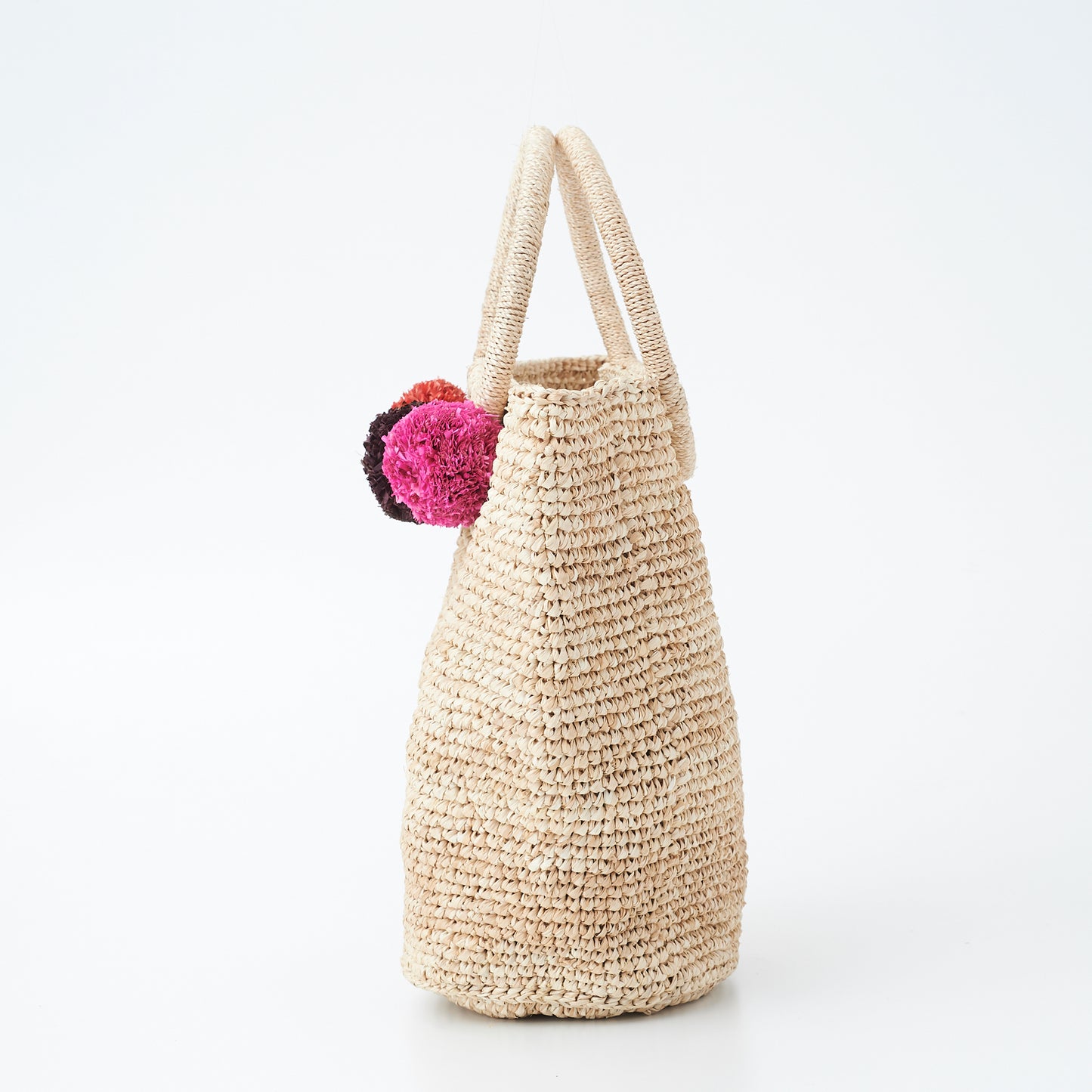 Hand Crochet Raffia Bag - POMPOM (Warm)