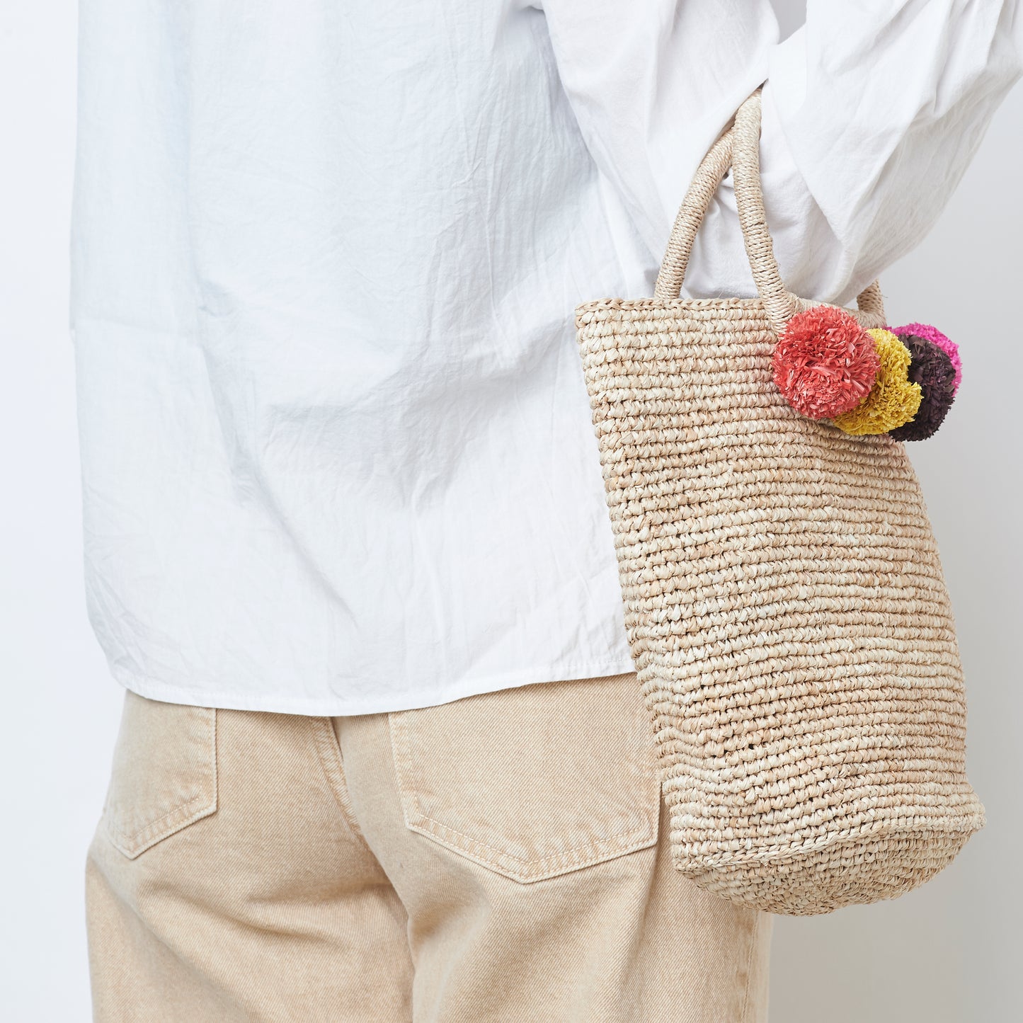 Hand Crochet Raffia Bag - POMPOM (Warm)