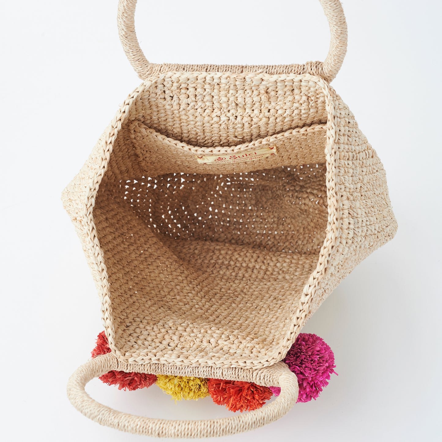 Hand Crochet Raffia Bag - POMPOM (Warm)
