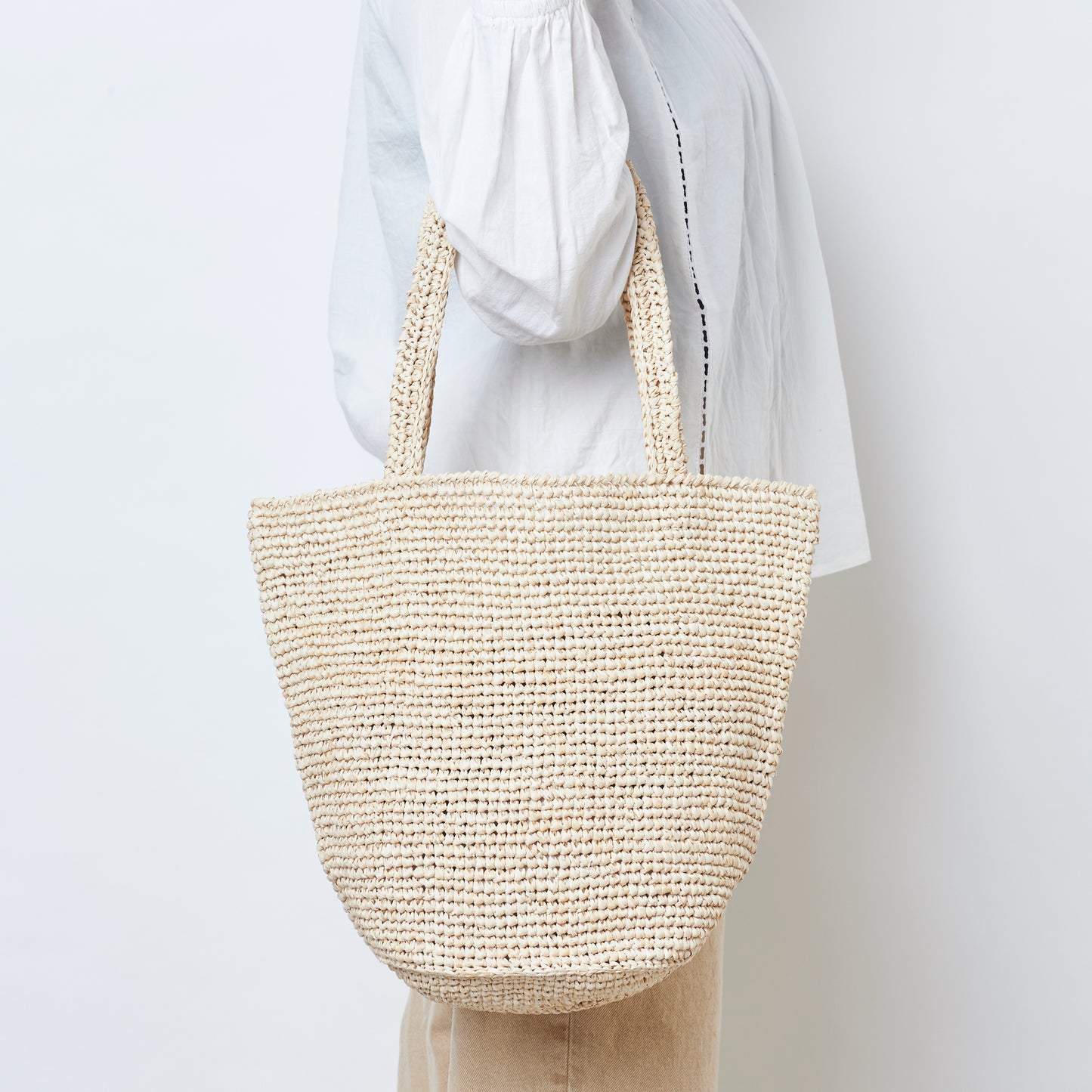 Hand Crochet Raffia Bag - PURAL (Beige)