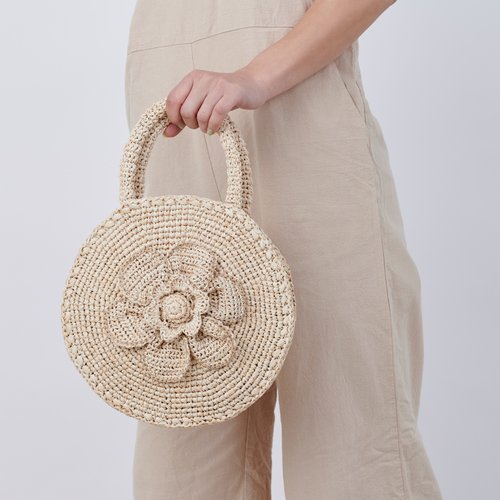 Hand Crochet Raffia Bag - PETALS