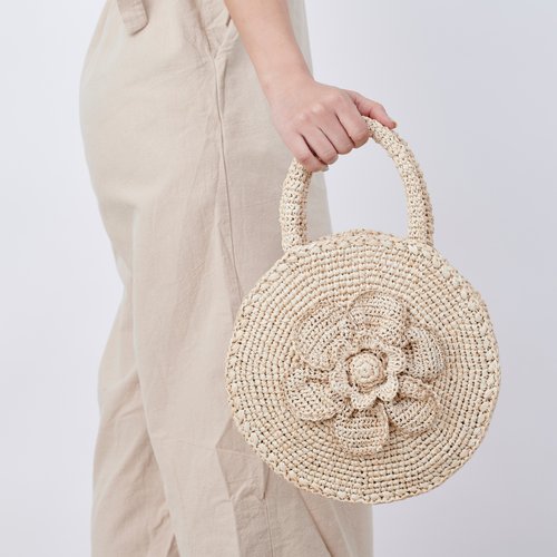 Hand Crochet Raffia Bag - PETALS