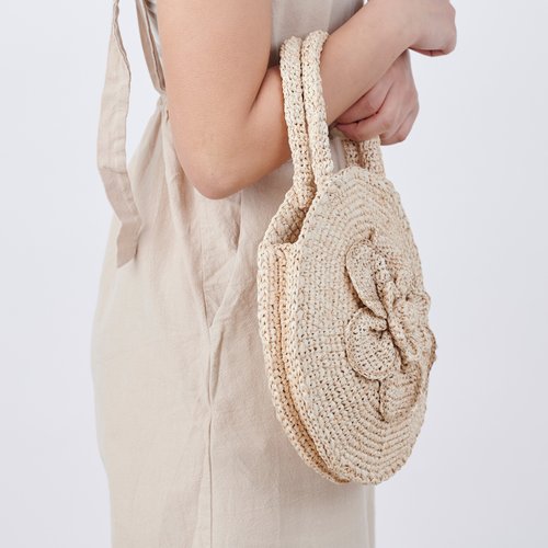 Hand Crochet Raffia Bag - PETALS
