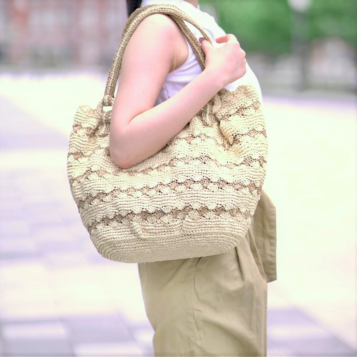 Hand Crochet Raffia Bag - PUMPY