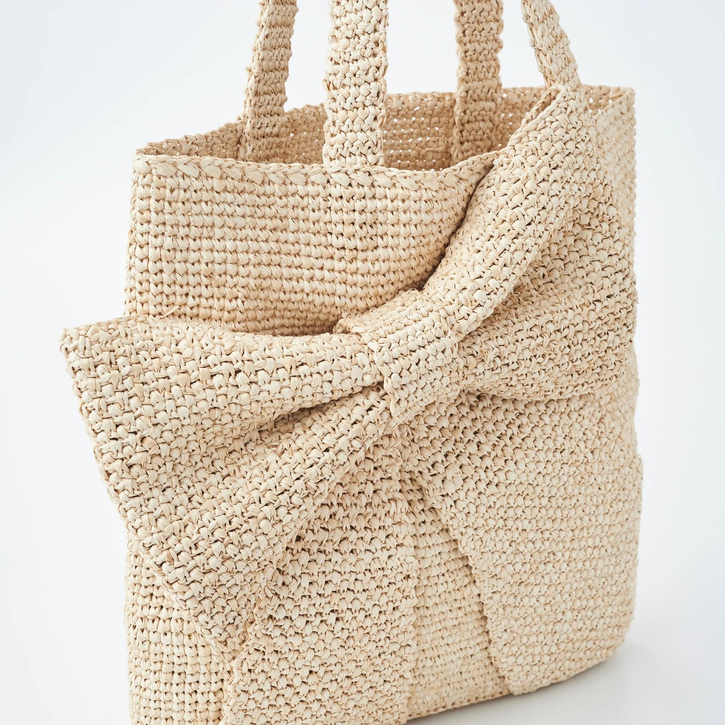 Hand Crochet Raffia Bag - RIBBON