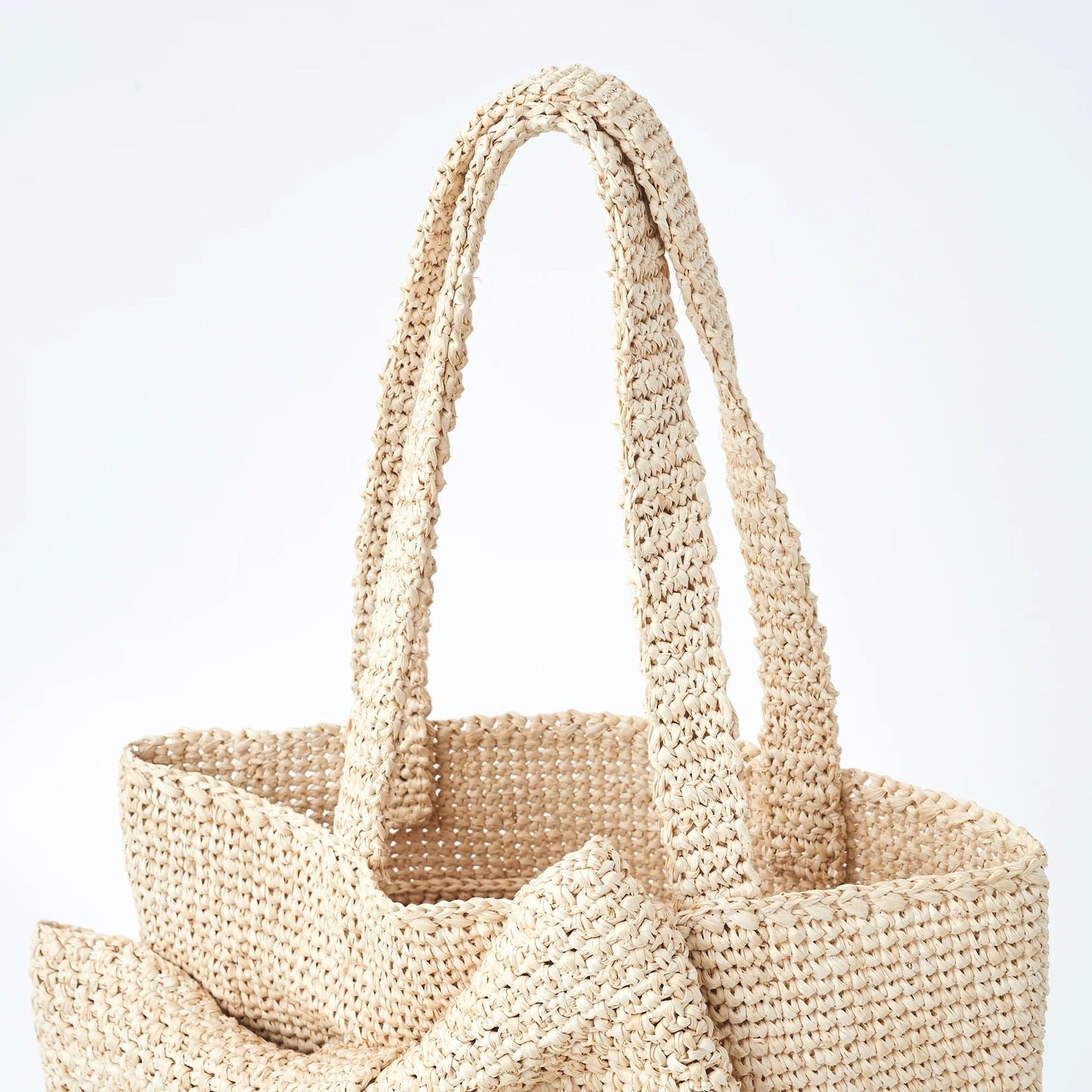 Hand Crochet Raffia Bag - RIBBON