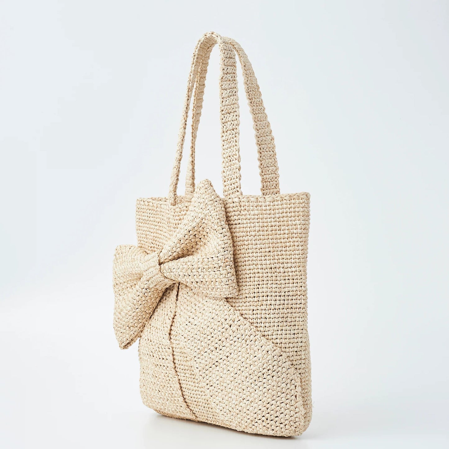 Hand Crochet Raffia Bag - RIBBON