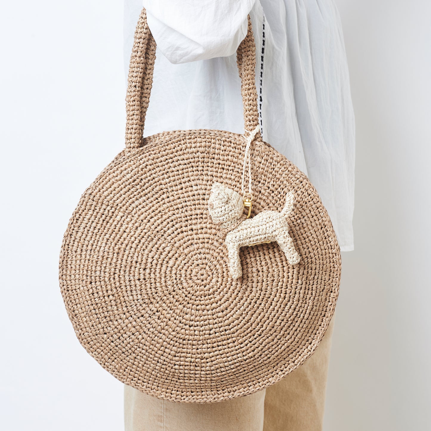 Hand Crochet Raffia Bag - RONDO (Chocolate)