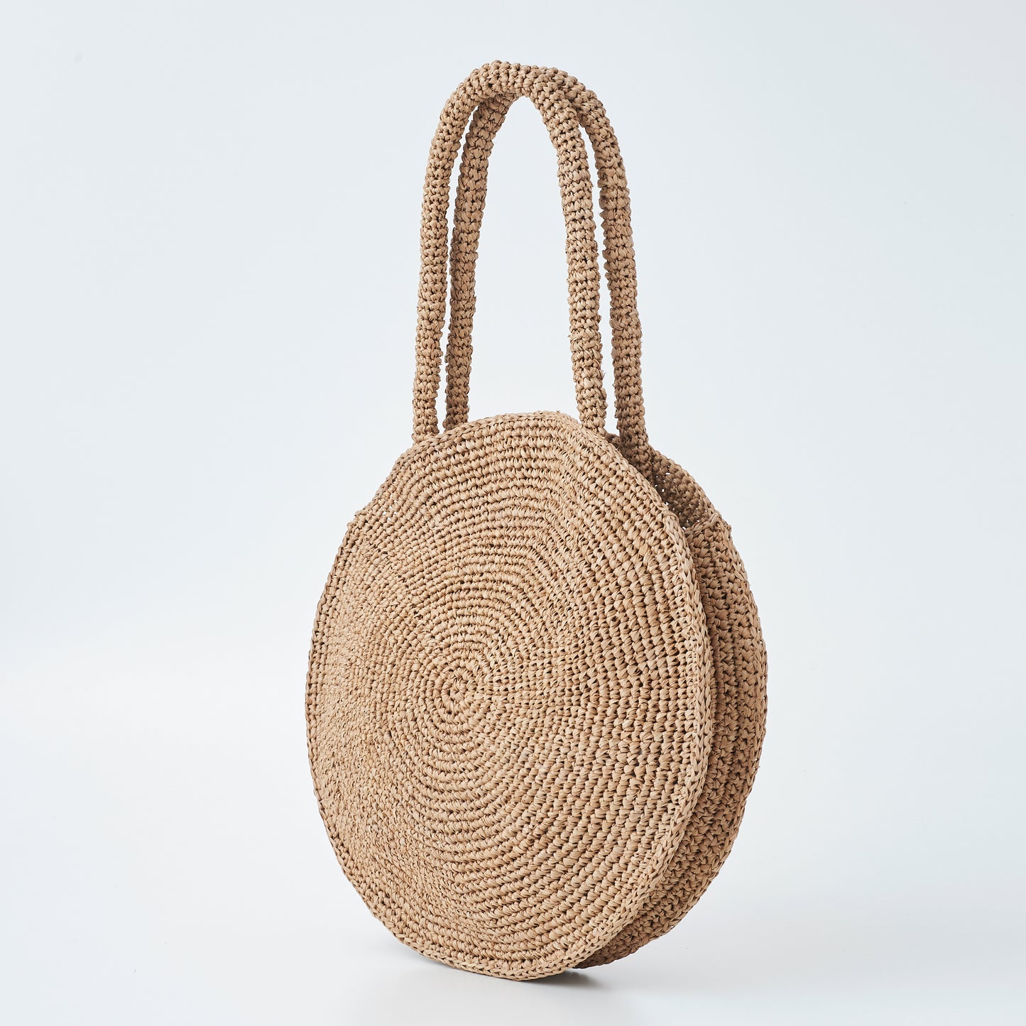 Hand Crochet Raffia Bag - RONDO (Chocolate)