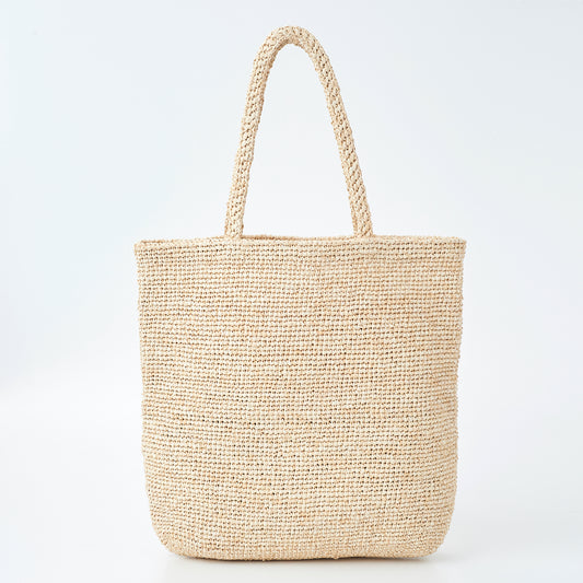 Hand Crochet Raffia Bag - SCHATTY (Beige)