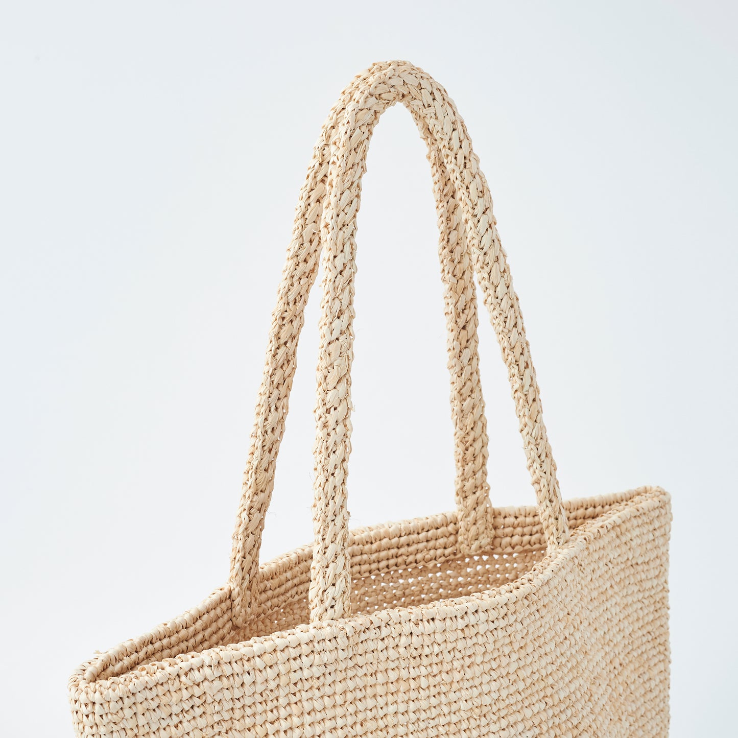 Hand Crochet Raffia Bag - SCHATTY (Beige)