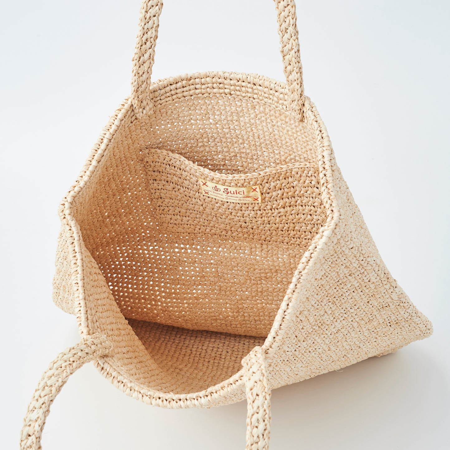 Hand Crochet Raffia Bag - SCHATTY (Beige)