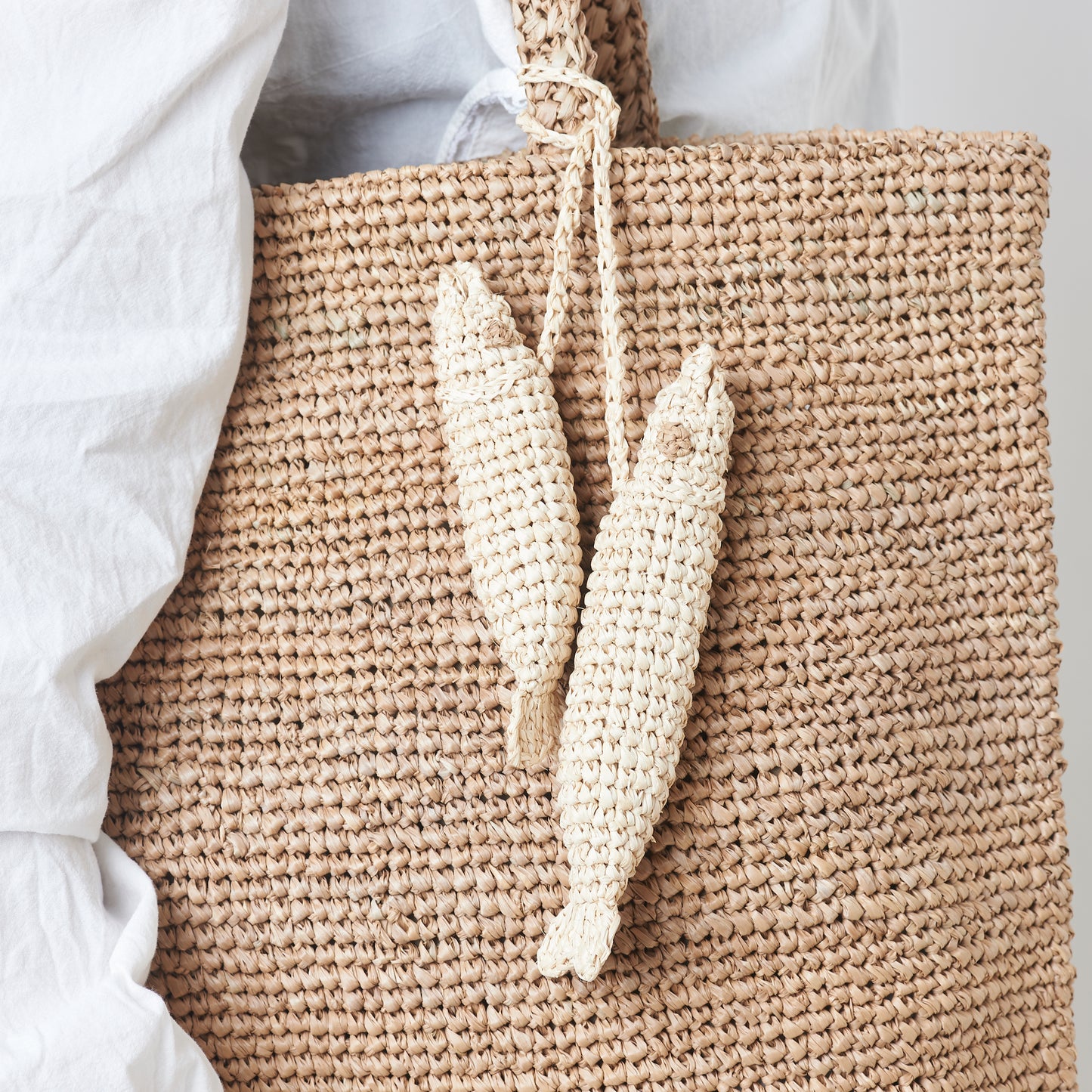 Hand Crochet Raffia Bag - SCHATTY (Chocolate)