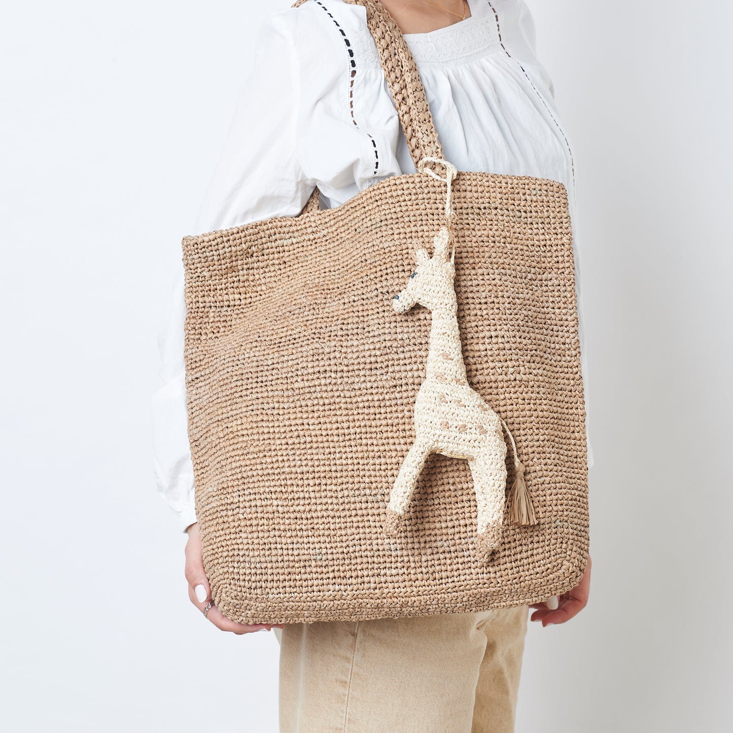 Hand Crochet Raffia Bag - SCHATTY (Chocolate)