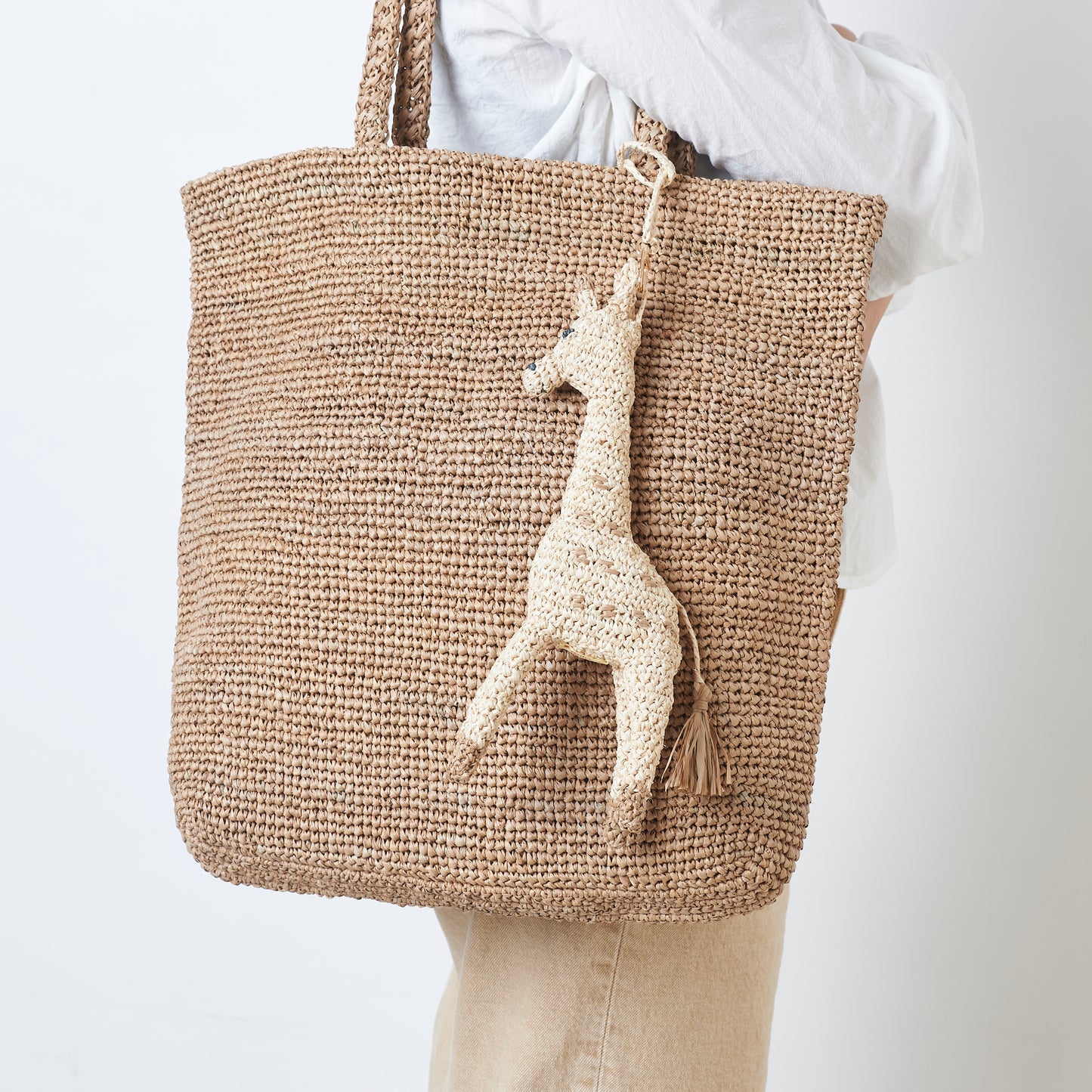 Hand Crochet Raffia Bag - SCHATTY (Chocolate)