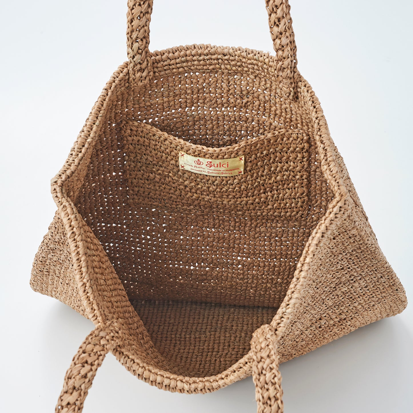 Hand Crochet Raffia Bag - SCHATTY (Chocolate)