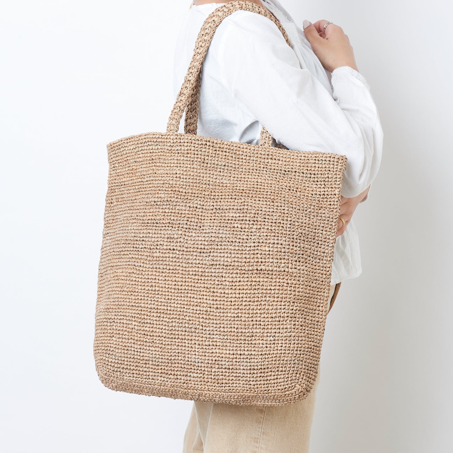 Hand Crochet Raffia Bag - SCHATTY (Chocolate)