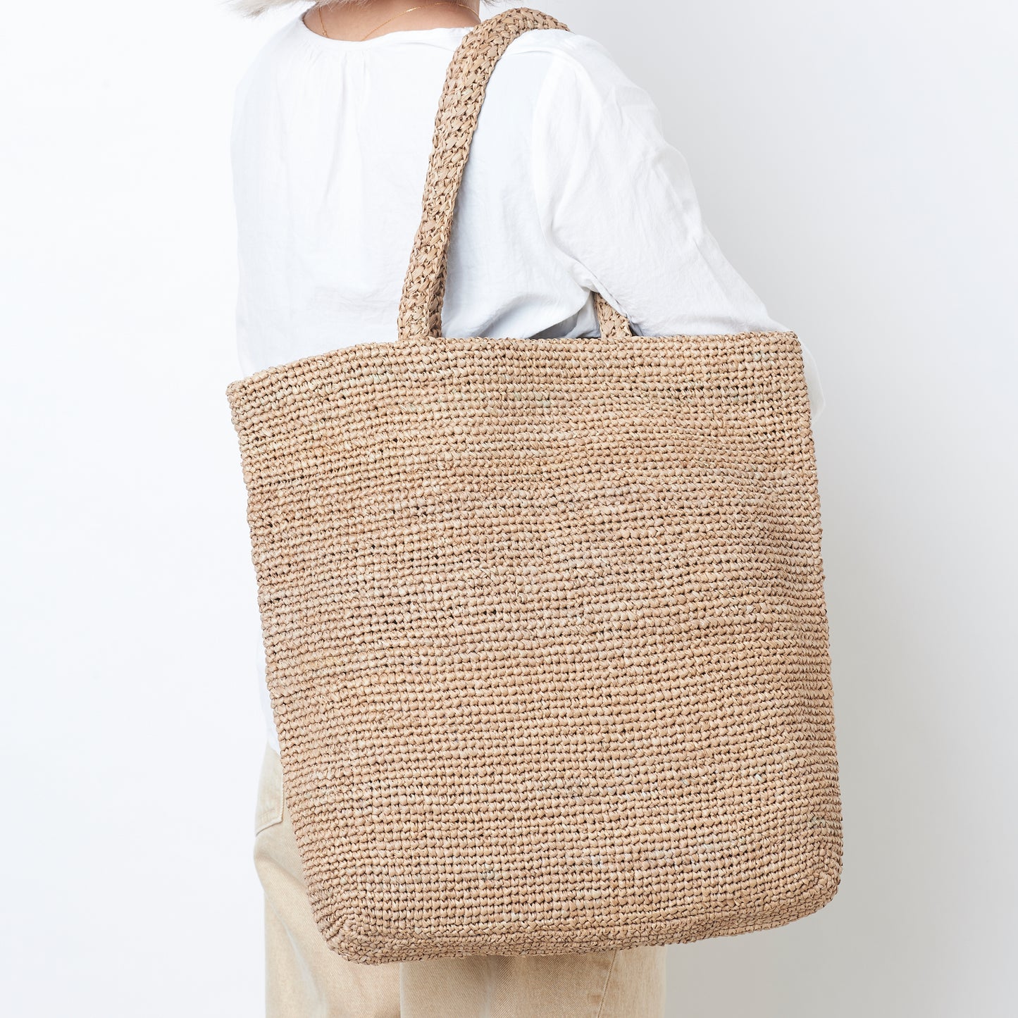 Hand Crochet Raffia Bag - SCHATTY (Chocolate)