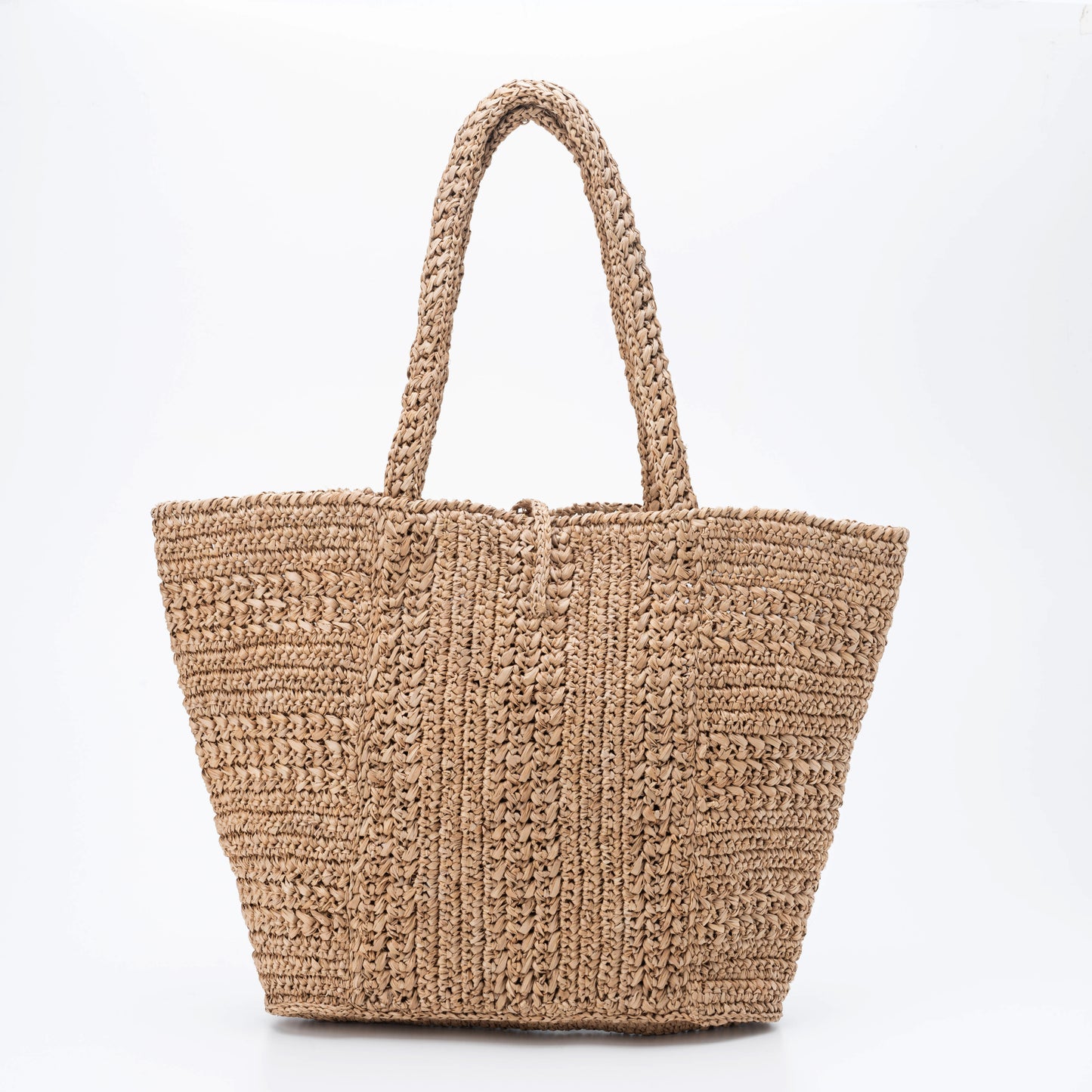 Hand Crochet Raffia Bag - TASSEL (Chocolate)