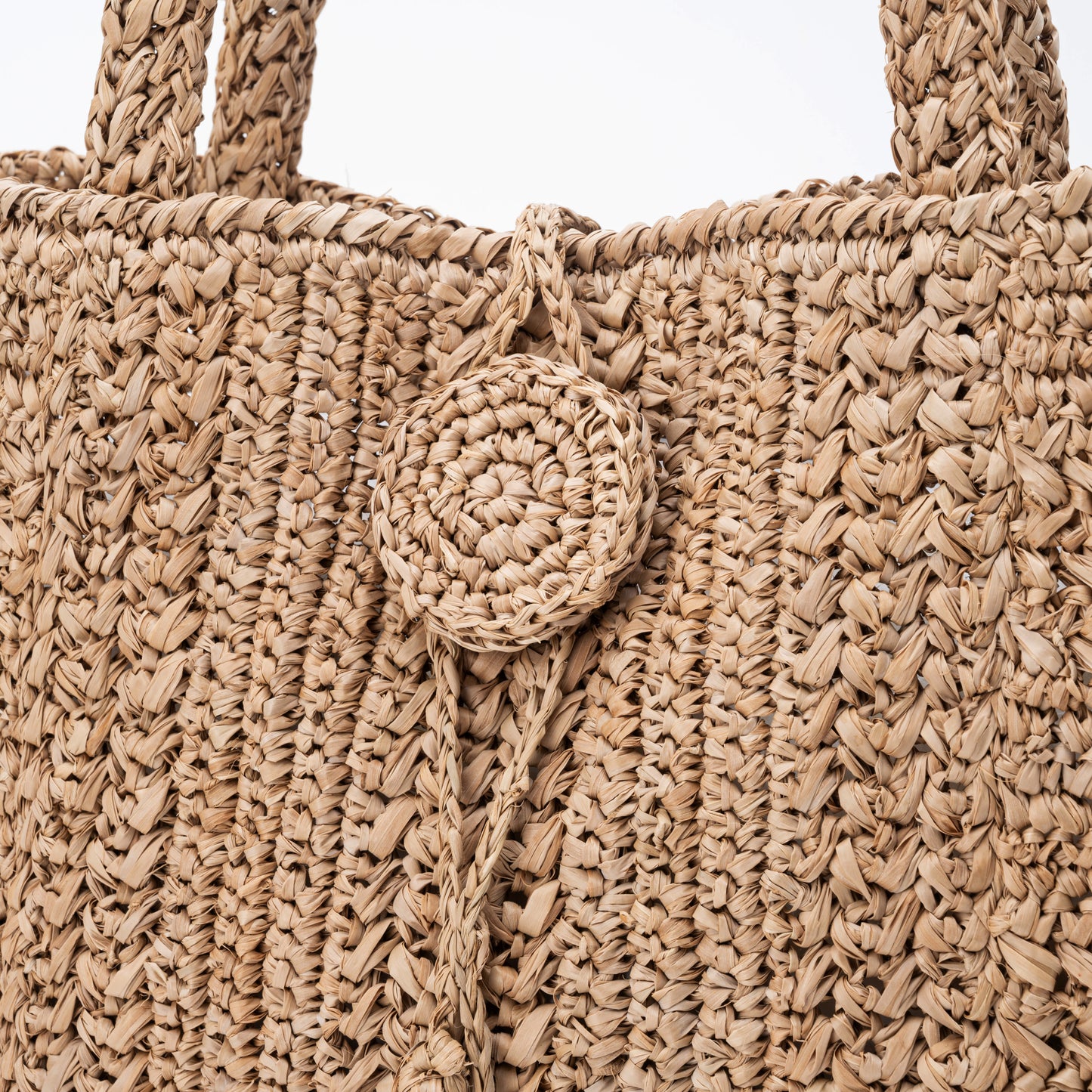 Hand Crochet Raffia Bag - TASSEL (Chocolate)