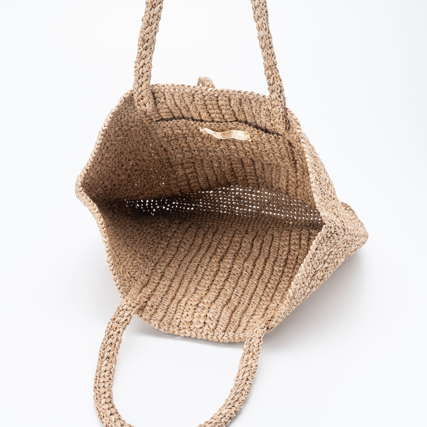 Hand Crochet Raffia Bag - TASSEL (Chocolate)