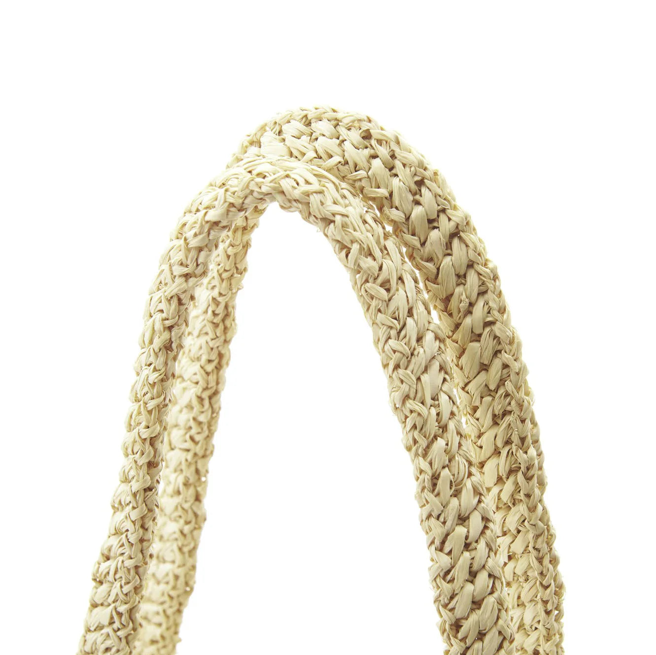 Hand Crochet Raffia Bag - TASSEL (Beige)