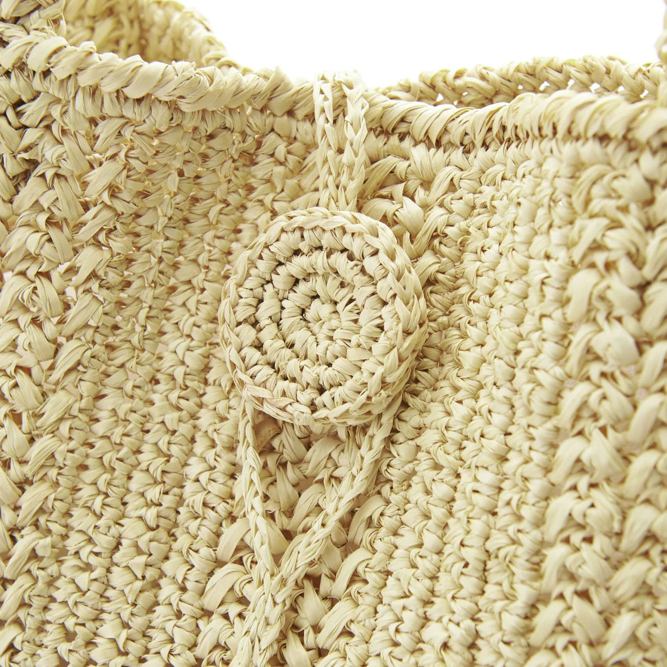 Hand Crochet Raffia Bag - TASSEL (Beige)