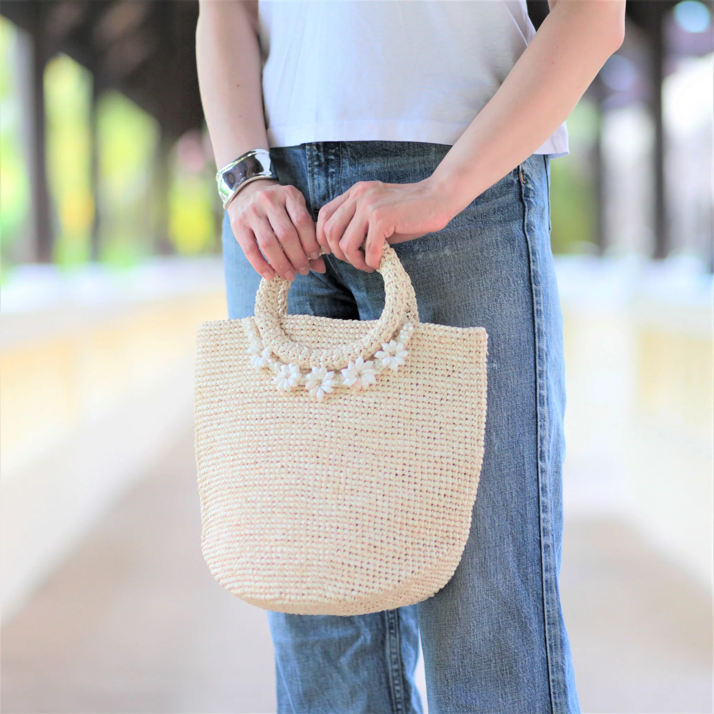 Hand Crochet Raffia Bag - TWINKLE