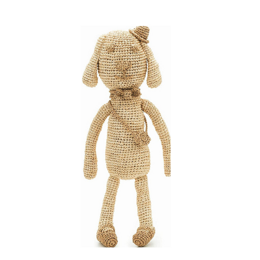 Hand Crochet Raffia Amigurumi - CANIE THE DOG