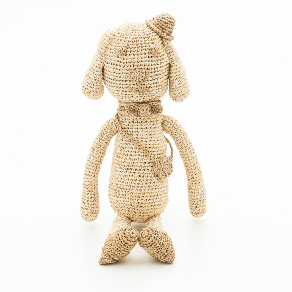 Hand Crochet Raffia Amigurumi - CANIE THE DOG