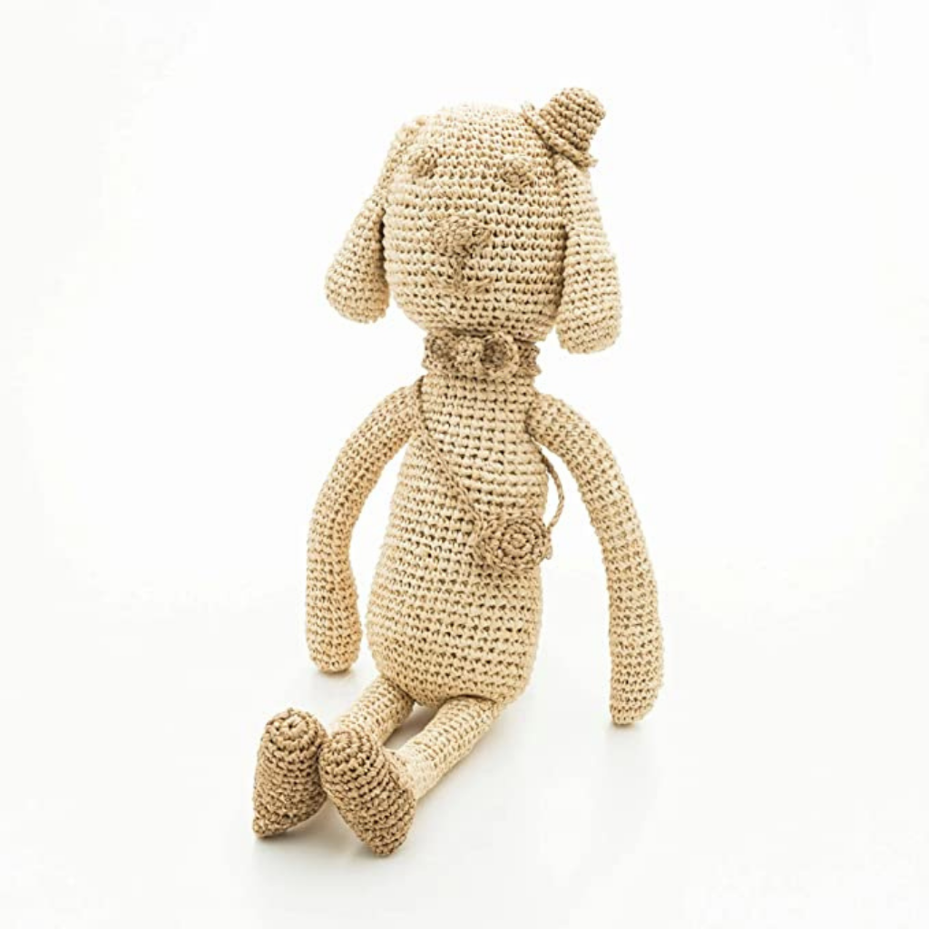 Hand Crochet Raffia Amigurumi - CANIE THE DOG