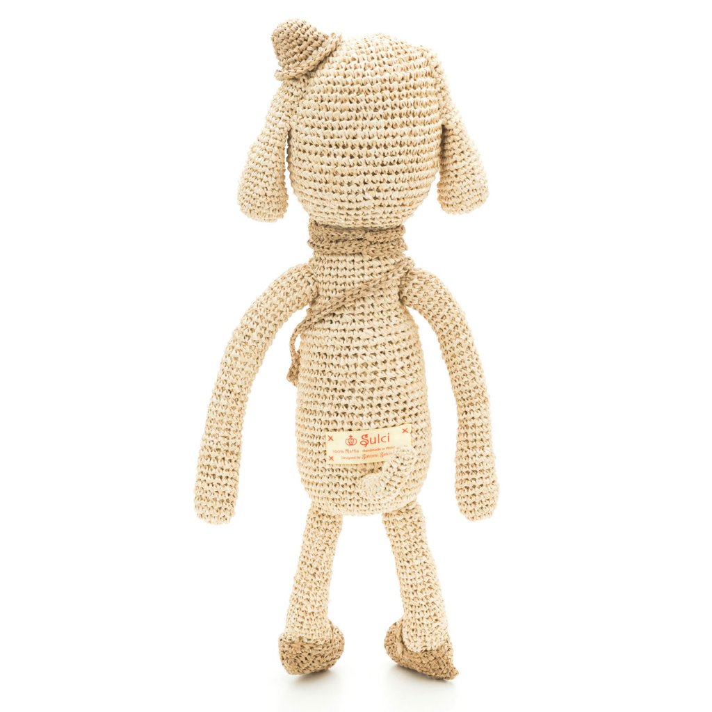 Hand Crochet Raffia Amigurumi - CANIE THE DOG