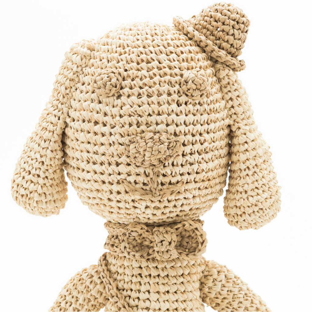 Hand Crochet Raffia Amigurumi - CANIE THE DOG