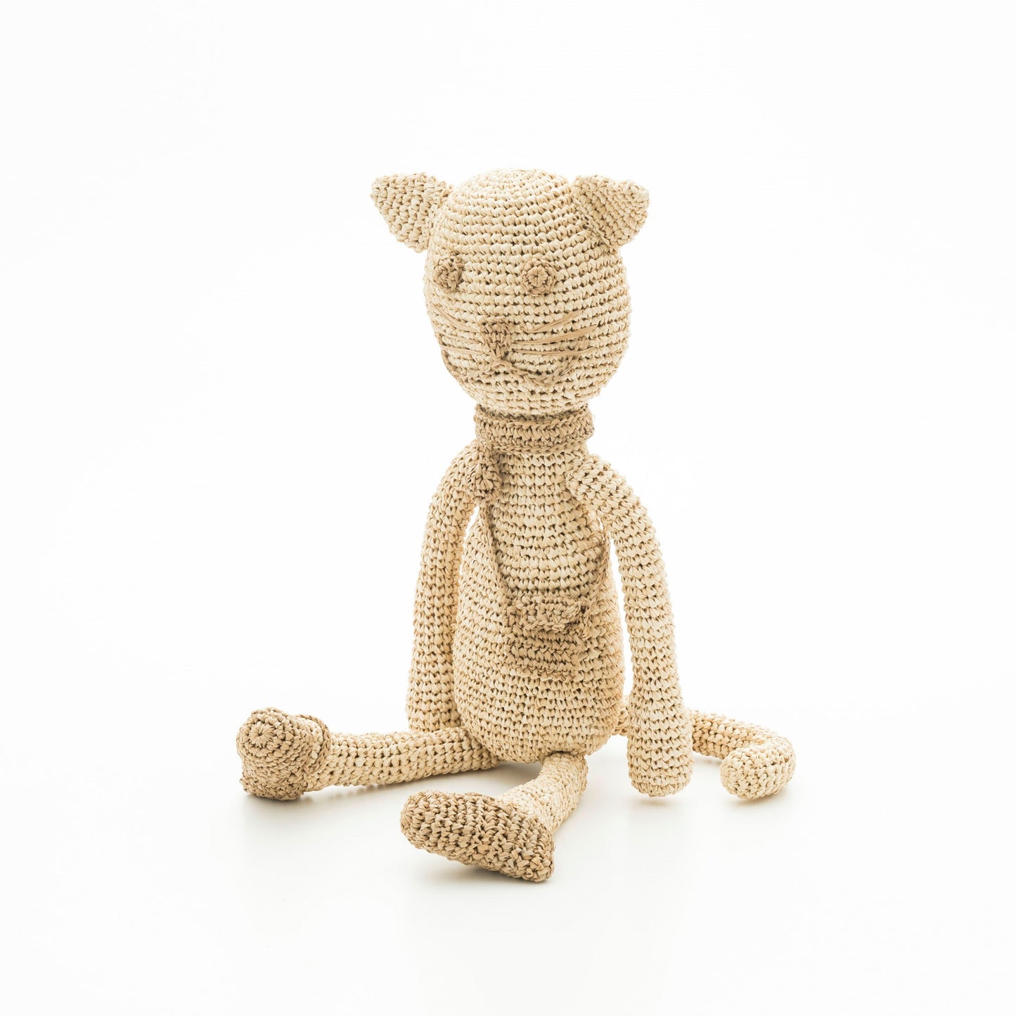 Hand Crochet Raffia Amigurumi - FELINA THE CAT