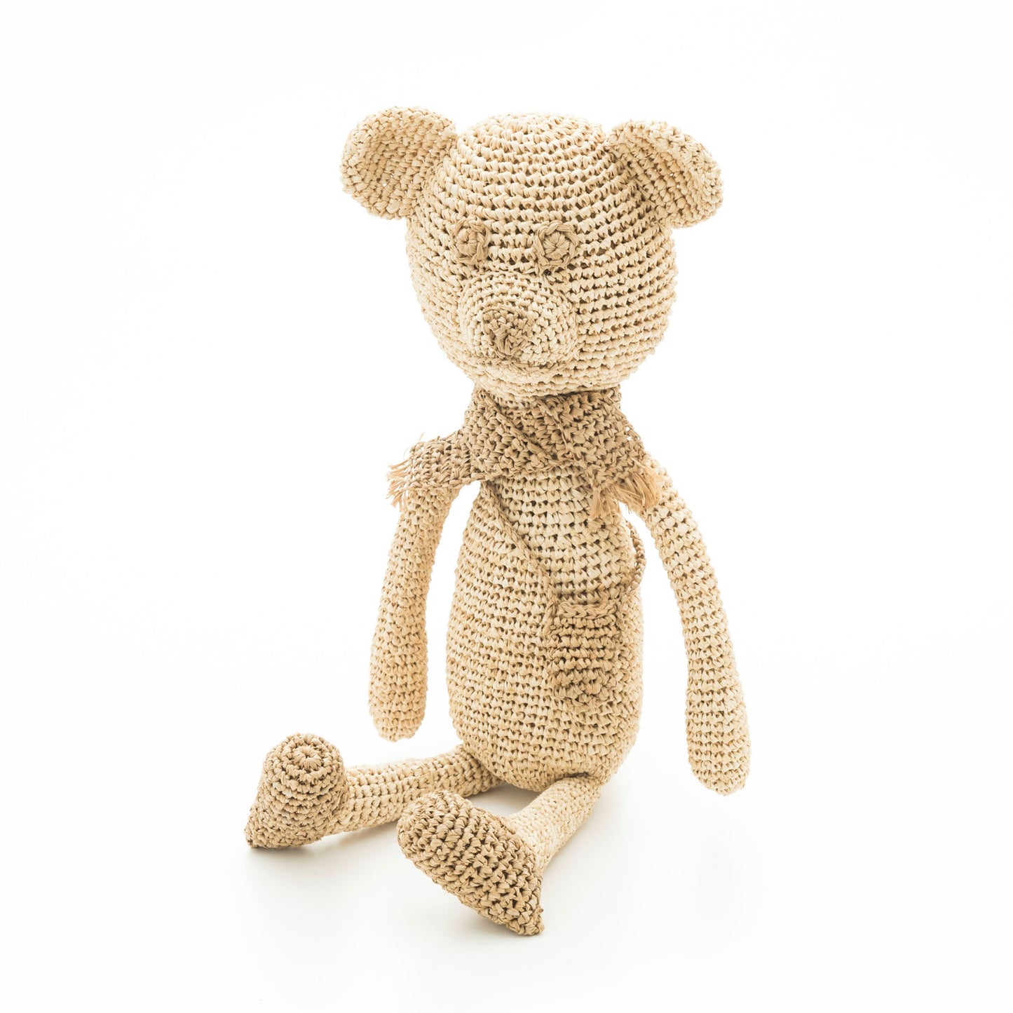Hand Crochet Raffia Amigurumi - TED THE BEAR